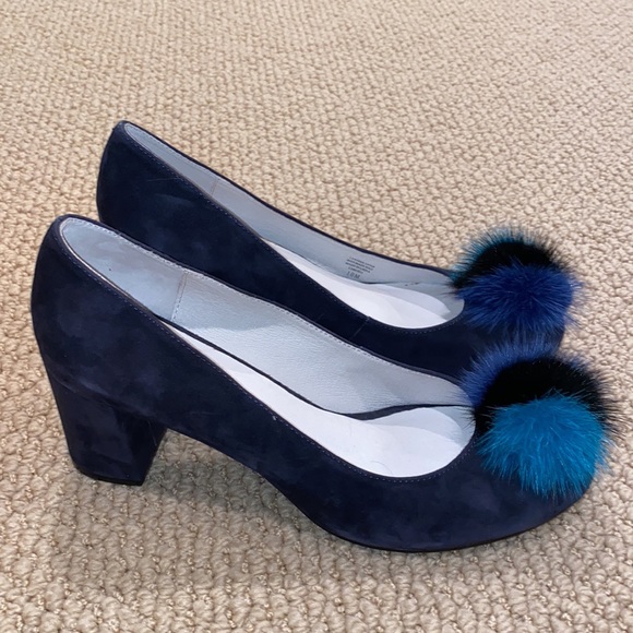 Bettye Muller Fur Pom Pom Pumps - Picture 5 of 7